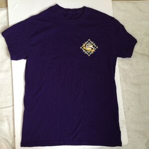 Unisex Purple Short Sleeve T-Shirt, no size on garment